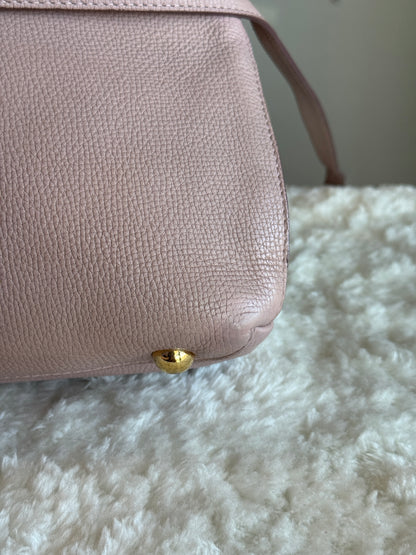 BURBERRY Banner Tote Leather and House Check canvas Small