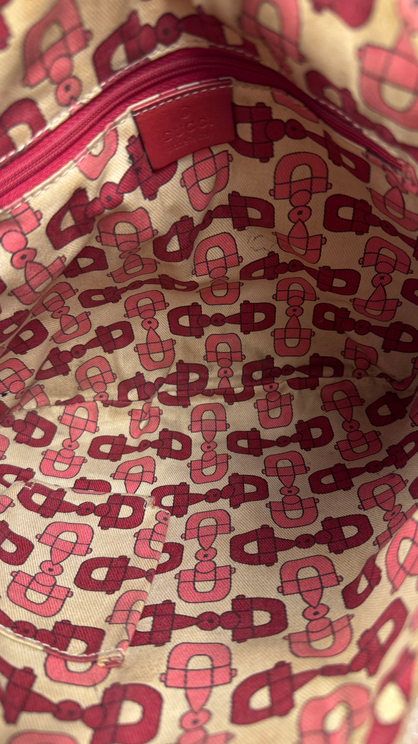 Gucci Abbey GG Monogram Embossed Leather Red