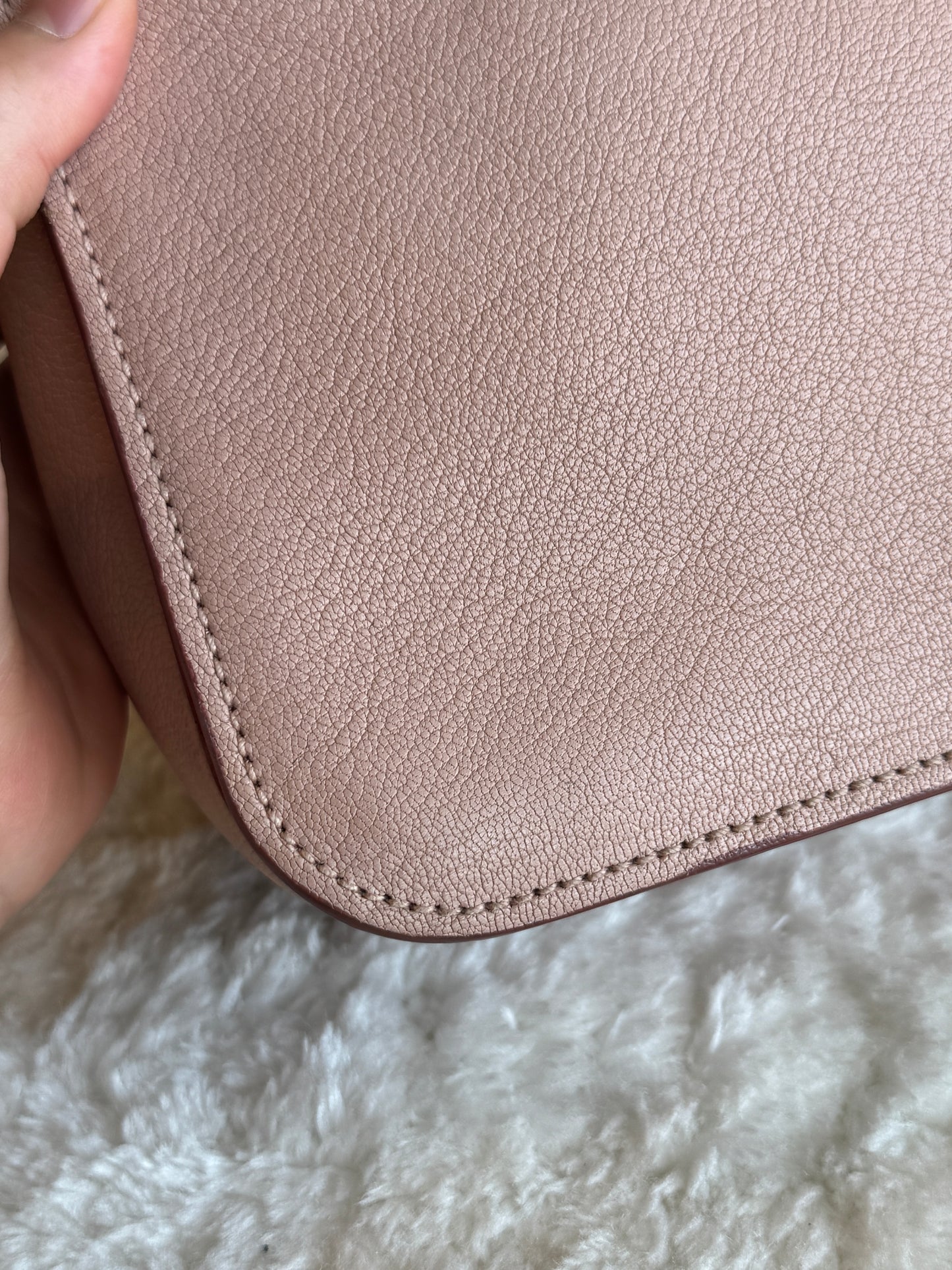 MIU MIU Pink Leather Madras Top Handle two tone