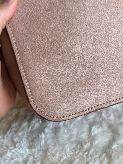 MIU MIU Pink Leather Madras Top Handle two tone
