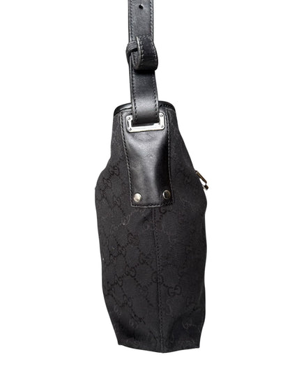 Gucci Piston Lock Shoulder bag GG Canvas Black