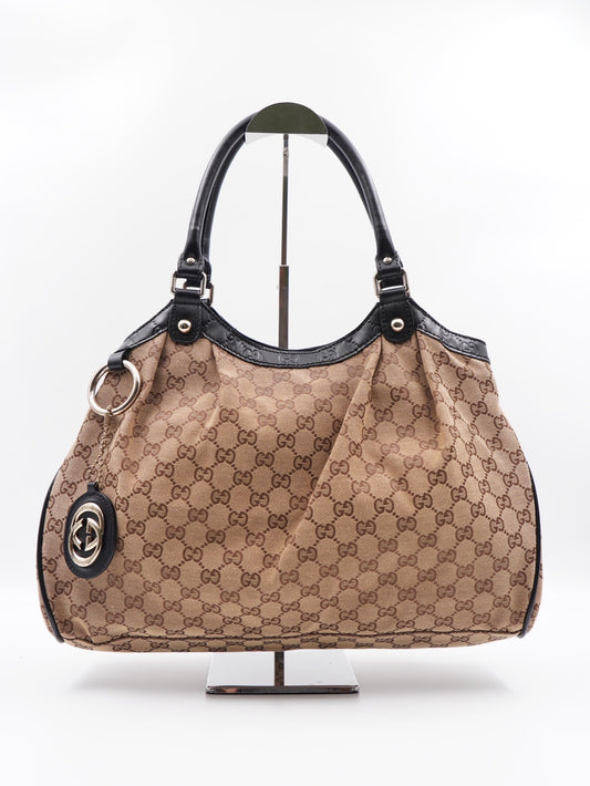 GUCCI Sukey Hobo Monogram GG Canvas Black
