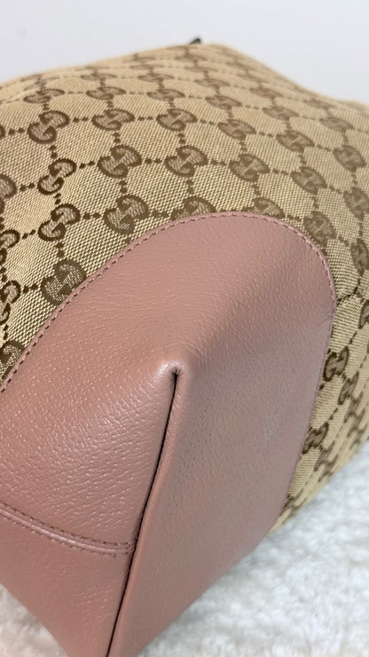GUCCI Bree Top Handle GG Canvas Pink
