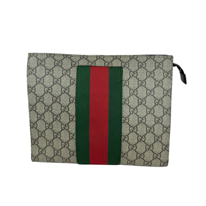 Gucci Web Clutch GG Supreme Coated  Canvas