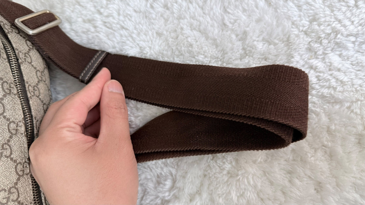 GUCCI Front Zip Camera GG Coated Canvas Large