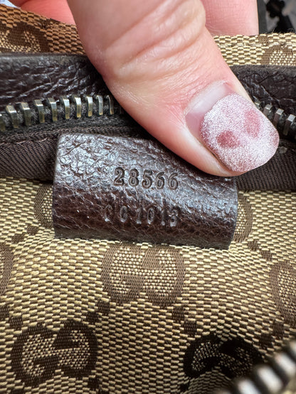 Gucci Web Stripe Belt Bag GG Canvas Brown