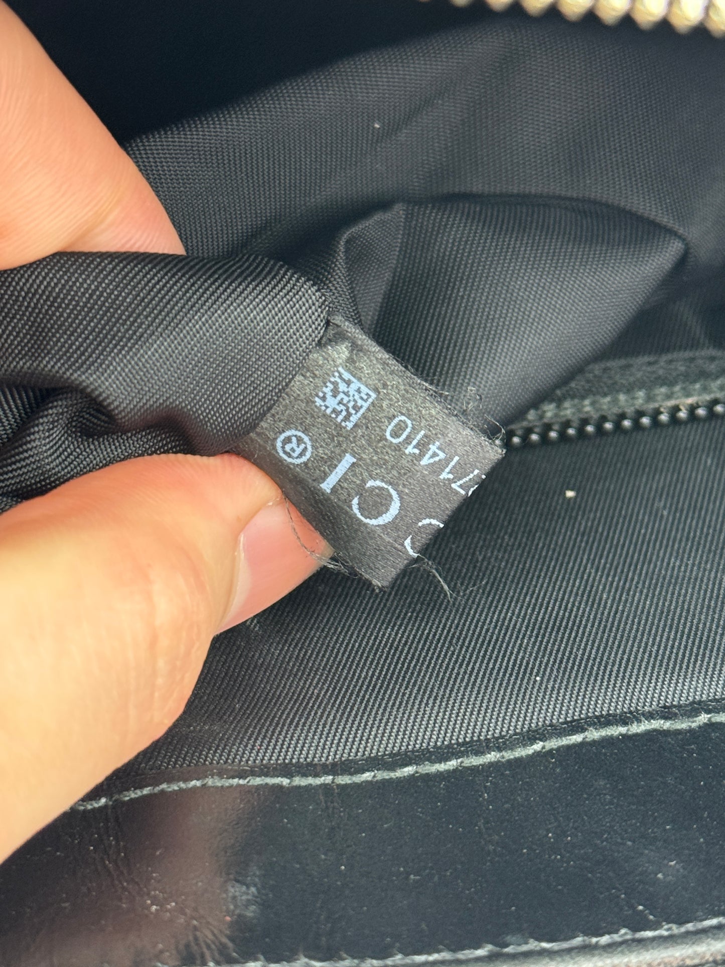 GUCCI Web Wrislet Clutch GG Coated Canvas Black