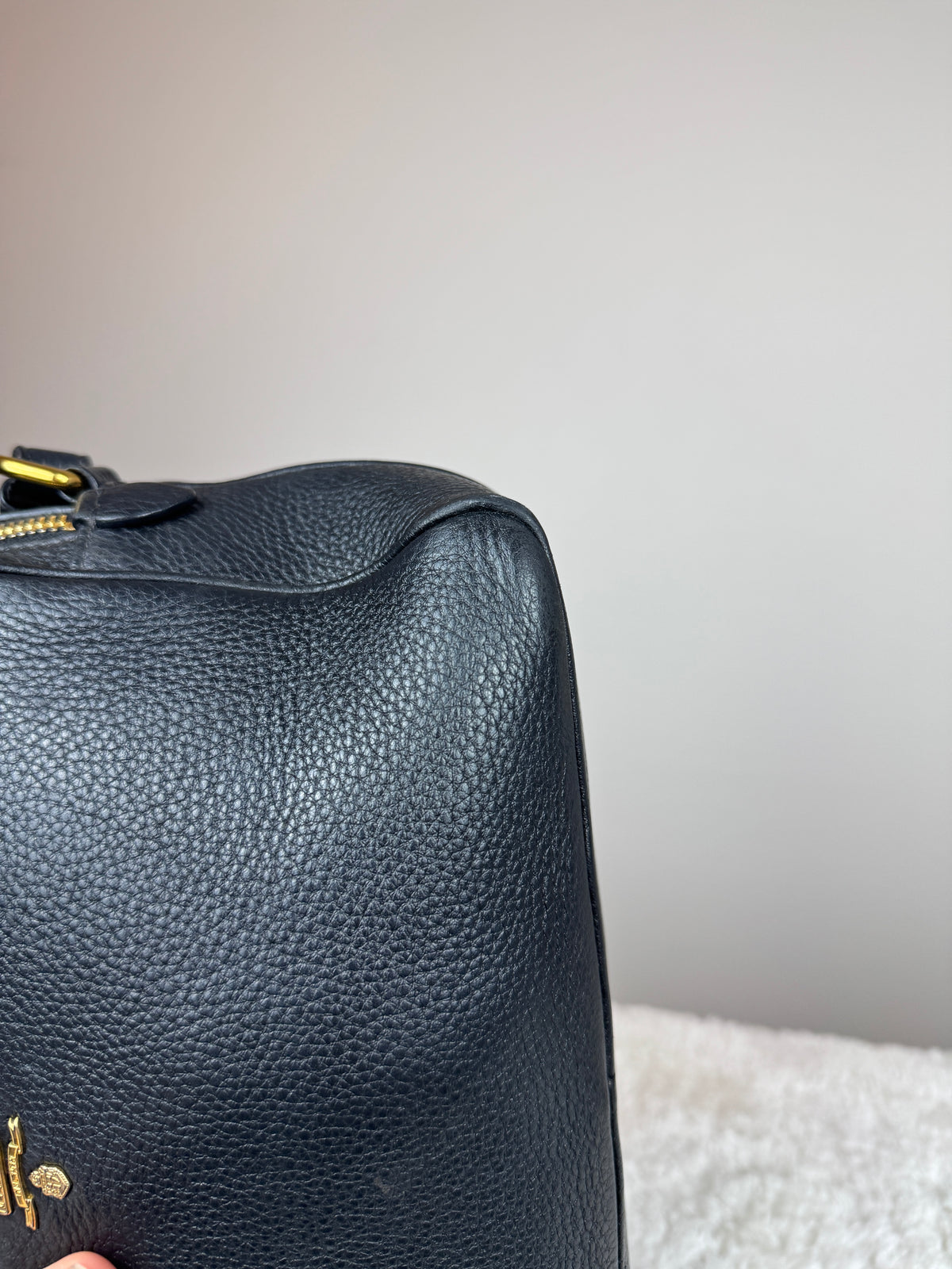 PRADA Double Zip Camera Vitello Daino Black