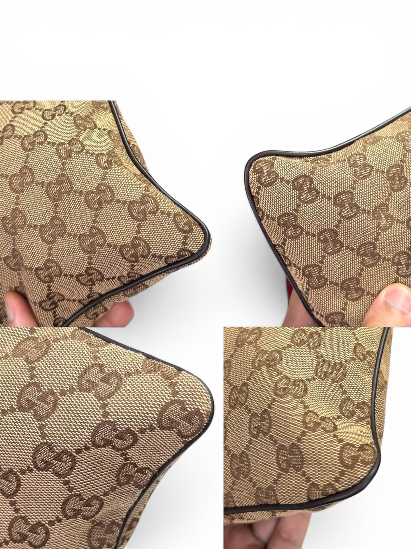 Gucci Web Strap Crossbody GG Canvas Brown