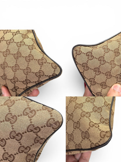 Gucci Web Strap Crossbody GG Canvas Brown