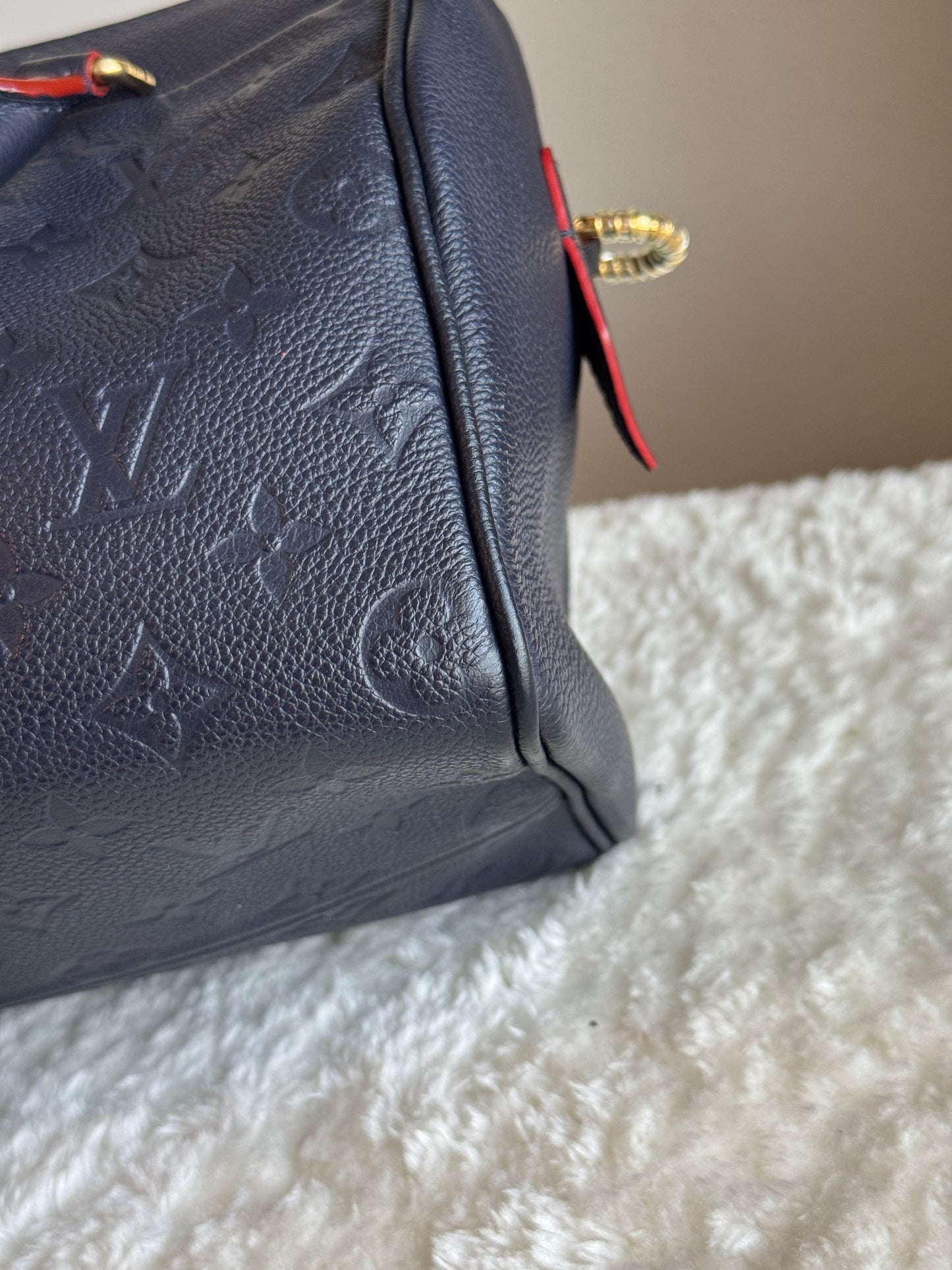 LOUIS VUITTON speedy25 Bandoulière Monogram Empreine  Leather Navy