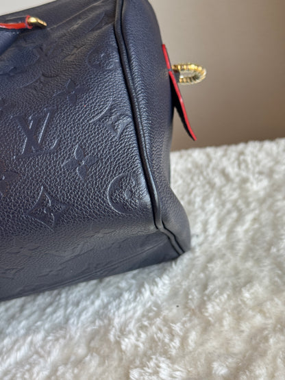 LOUIS VUITTON speedy25 Bandoulière Monogram Empreine  Leather Navy