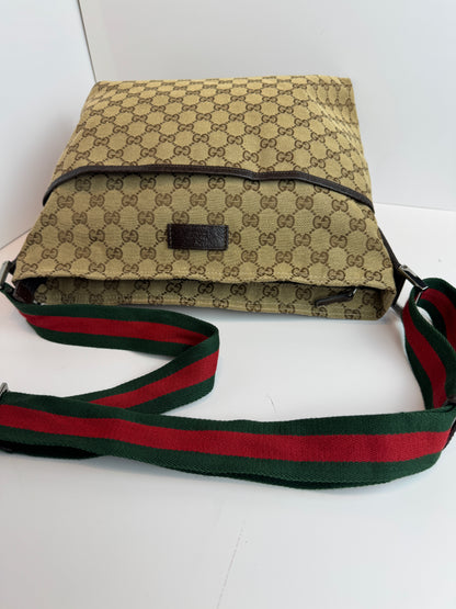 GUCCI Web Stripe GG Canvas Brown