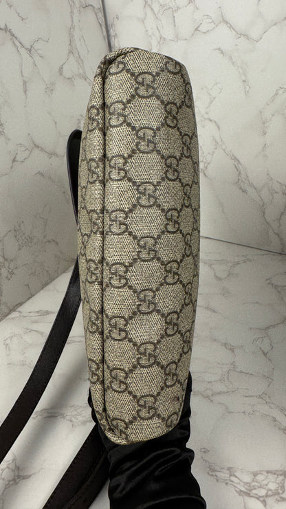 Gucci Flap Messenger Coated Canvas Monogram Brown