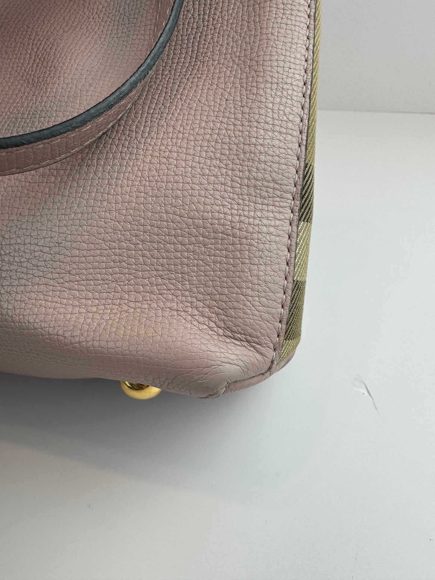Burberry Banner House Check Leather Pink Nude