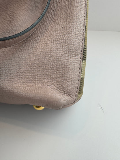 Burberry Banner House Check Leather Pink Nude