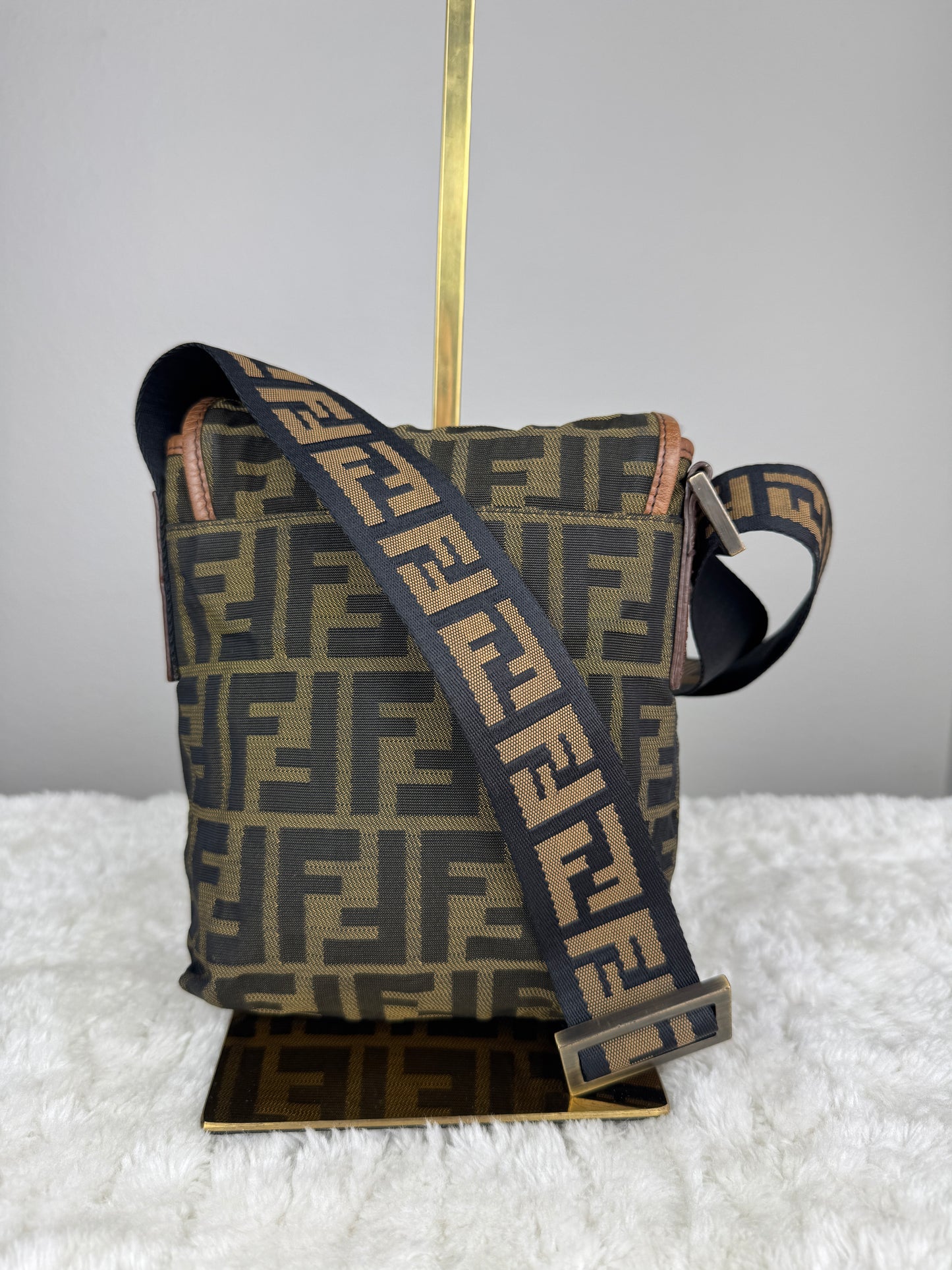 FENDI FF Flap Messenger Mini bag Zucca Canvas