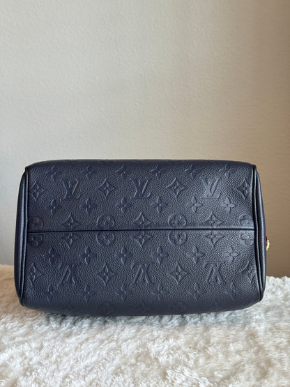 LOUIS VUITTON speedy25 Bandoulière Monogram Empreine  Leather Navy