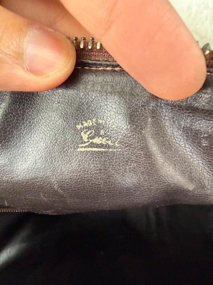 Gucci Vintage Web Stripe Coated Canvas Brown