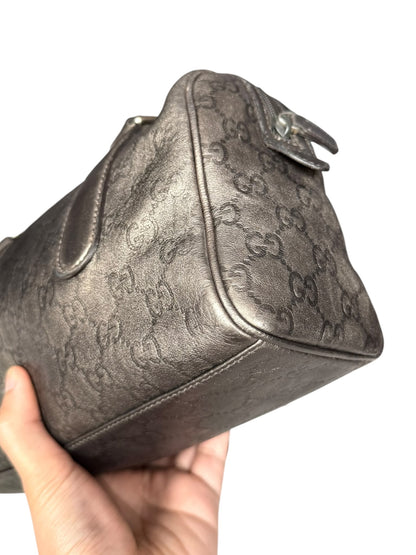 Gucci Boston Mini Guccisimma Leather Grey