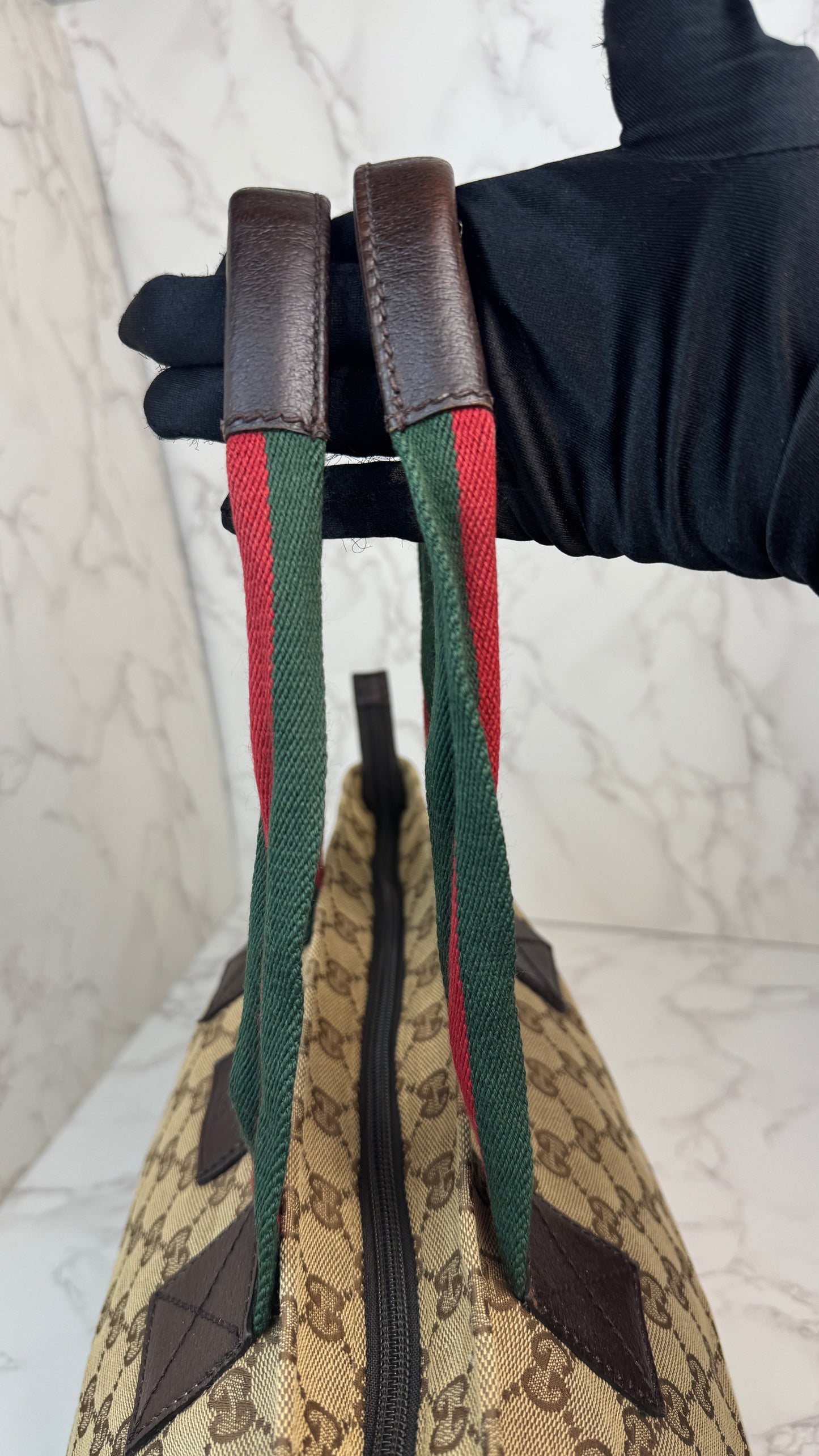 Gucci GG Canvas Web Tote Bag