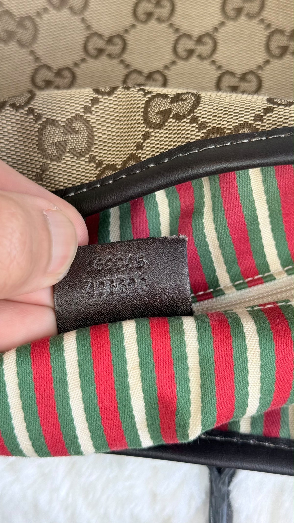 GUCCI New Britt Tote GG Canvas Dark brown Bag