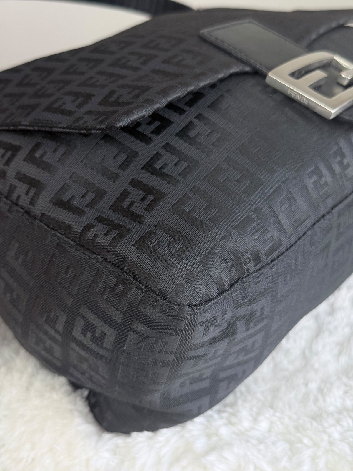 FENDI Mama Forever Zip Hobo Zucca Canvas Black