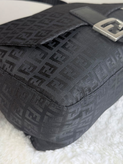 FENDI Mama Forever Zip Hobo Zucca Canvas Black