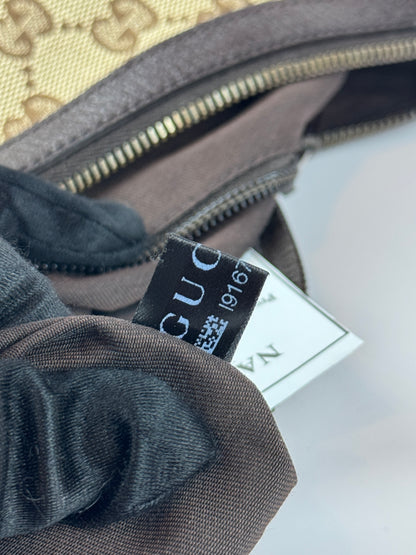 Gucci Web Halfmoon Crossbody GG Canvas