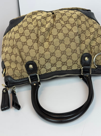 GUCCI Sukey Crossbody GG Canvas Brown