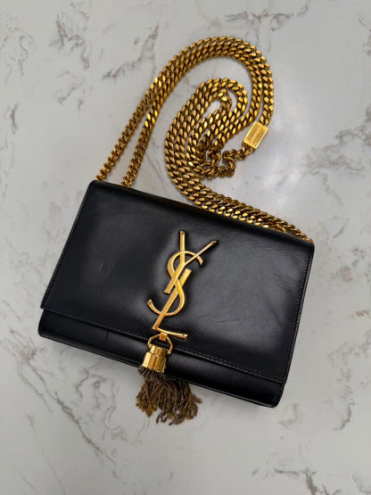 Saint Laurent Kate Small Tassel Leather Black