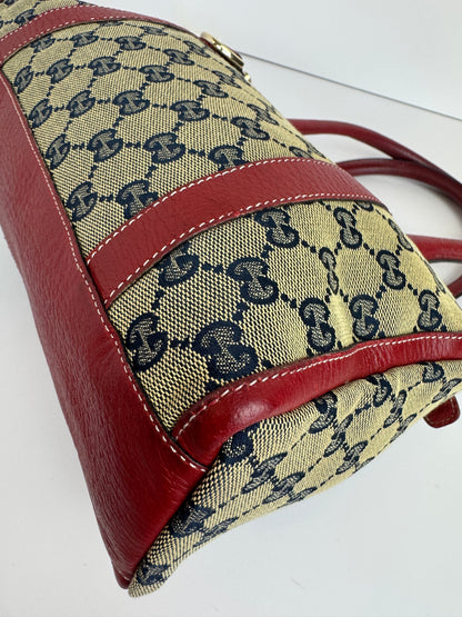 Gucci GG Canvas Boston Navy and red