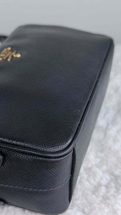 PRADA Camera Saffiano double zip Black