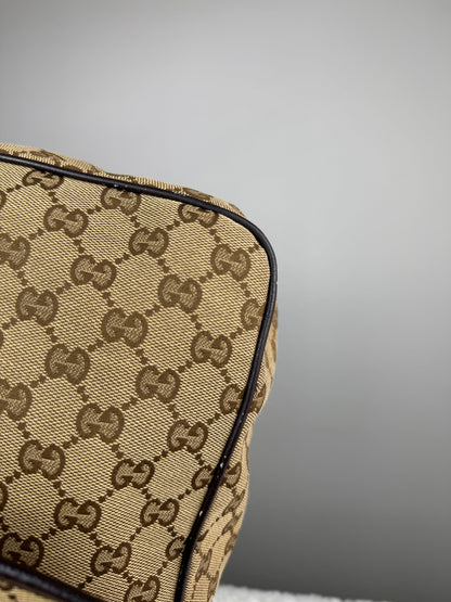 GUCCI Web Strap Messenger GG Canvas Brown