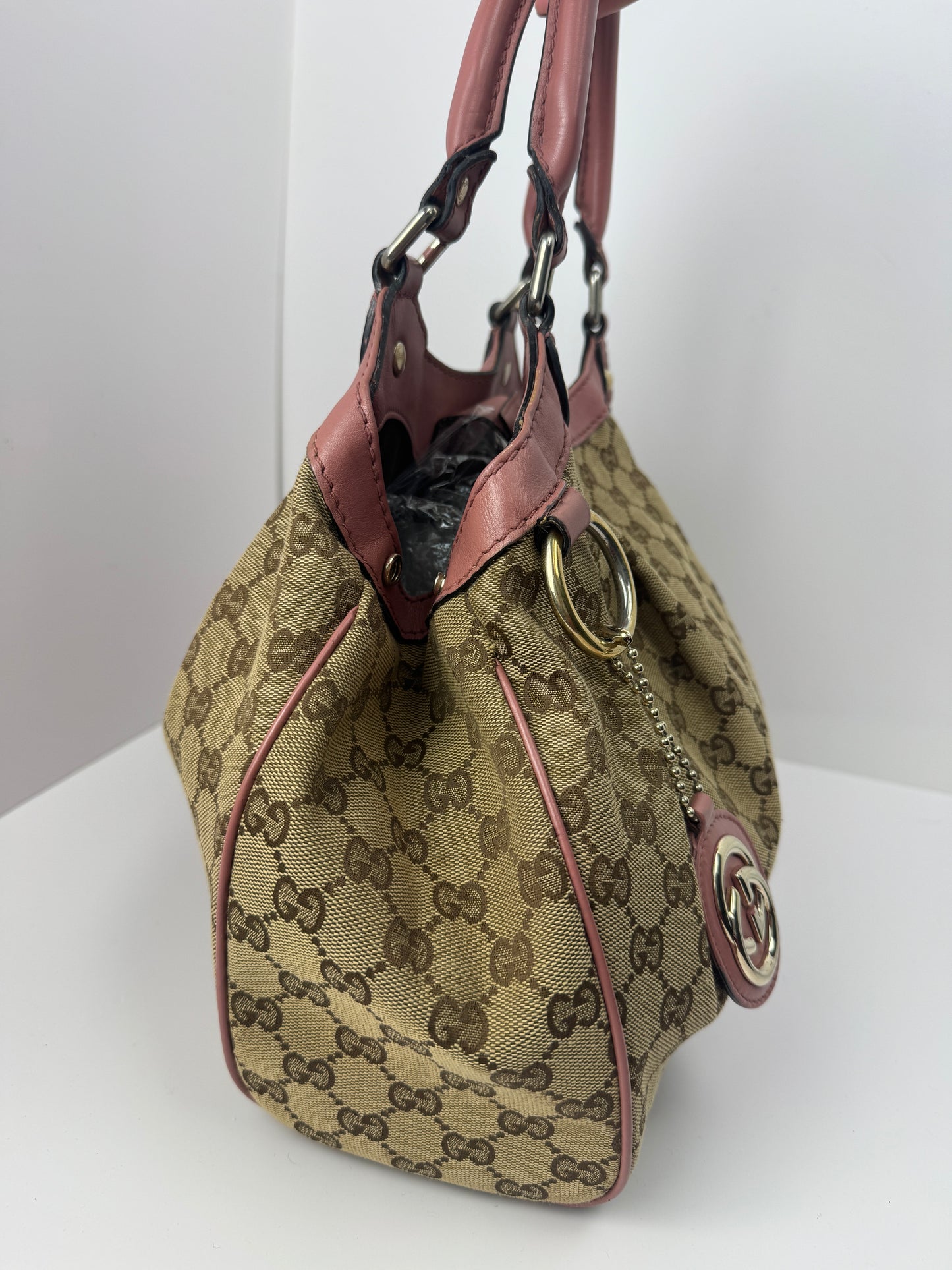 Gucci Sukey Hobo Shoulder GG Canvas Pink