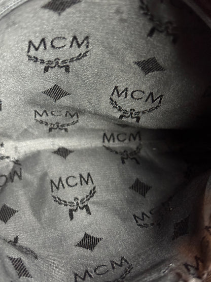 MCM Black Leather Drawstring Bucket bag