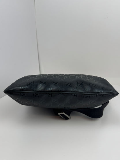Gucci Flat Messenger Krystal GG Supreme canvas Black