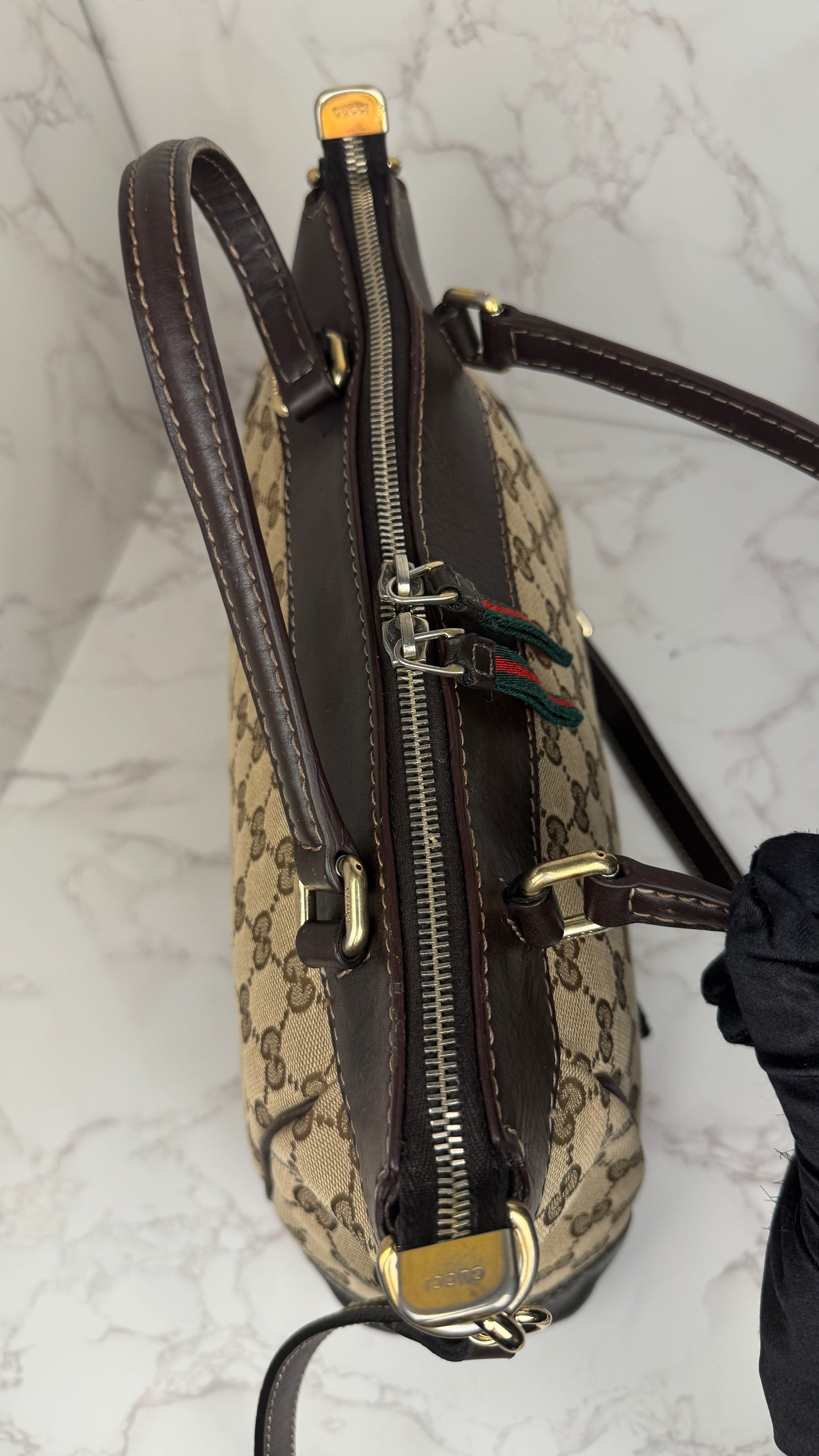 Gucci Mayfair Handle GG Canvas Brown