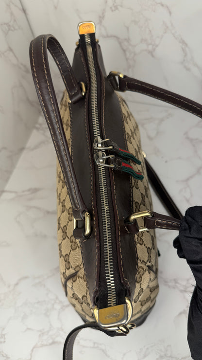 Gucci Mayfair Handle GG Canvas Brown