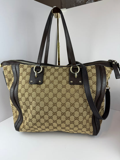 Gucci GG Charm Convertible Tote GG Canvas Brown