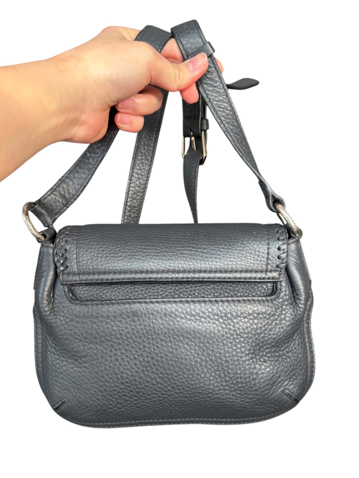 Mcm Leather flap crossbody Dark grey