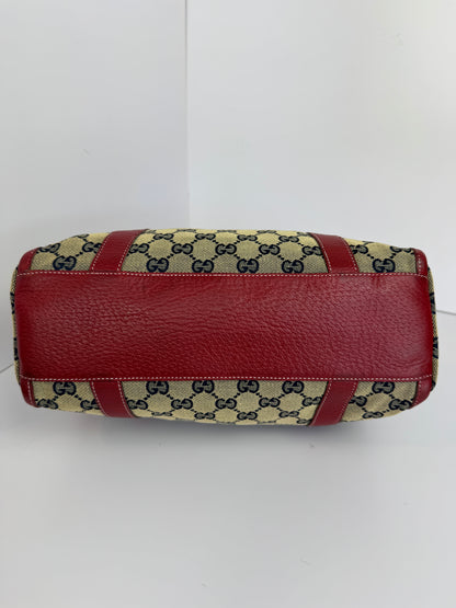 Gucci GG Canvas Boston Navy and red