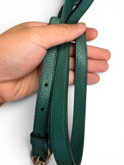 Gucci Soho Disco bag is crafted from green pebbled leather