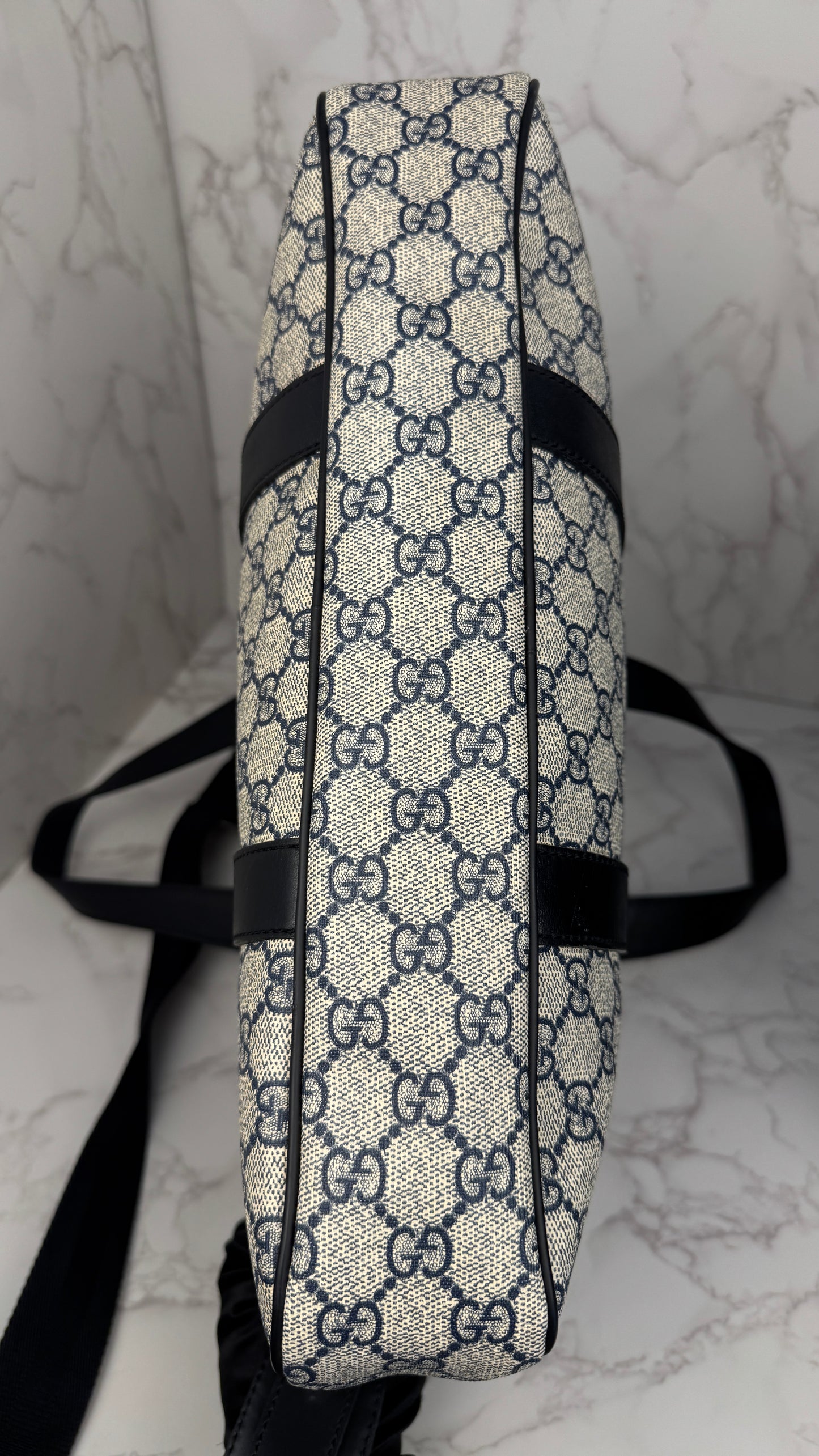 Gucci Briefcase Convertible Zip Around GG Coated Canvas Medium