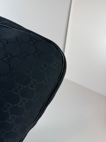 Gucci Hobo GG Canvas Black Shoulder Bag