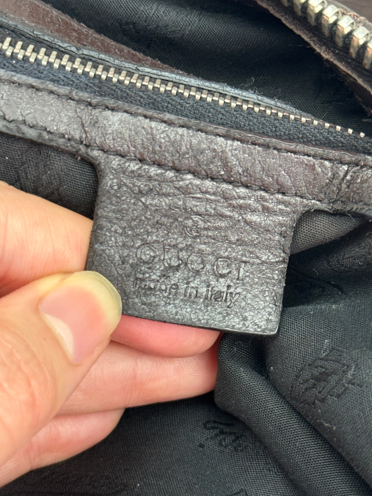 GUCCI bamboo hobo leather brown