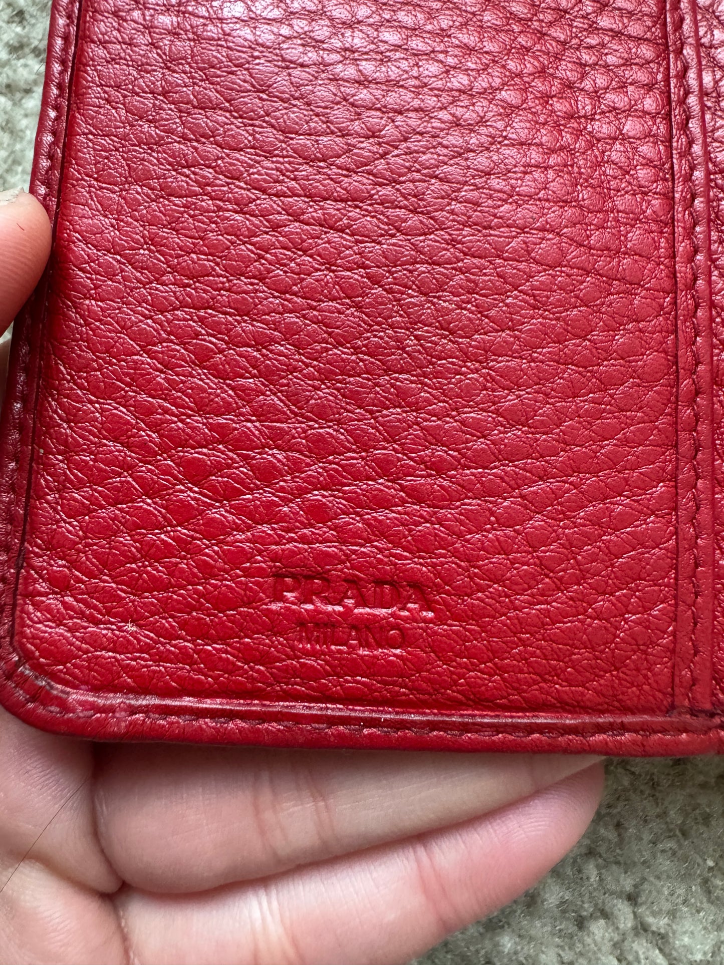 Prada leather Red wallet