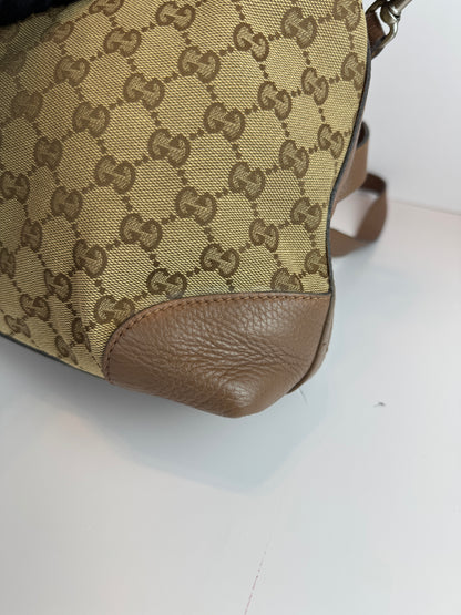 GUCCI Miss GG Hobo GG Canvas with Leather Brown