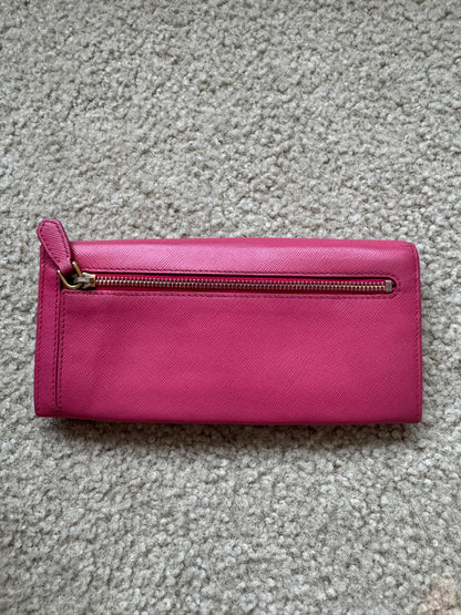 Prada saffianon Pink wallet
