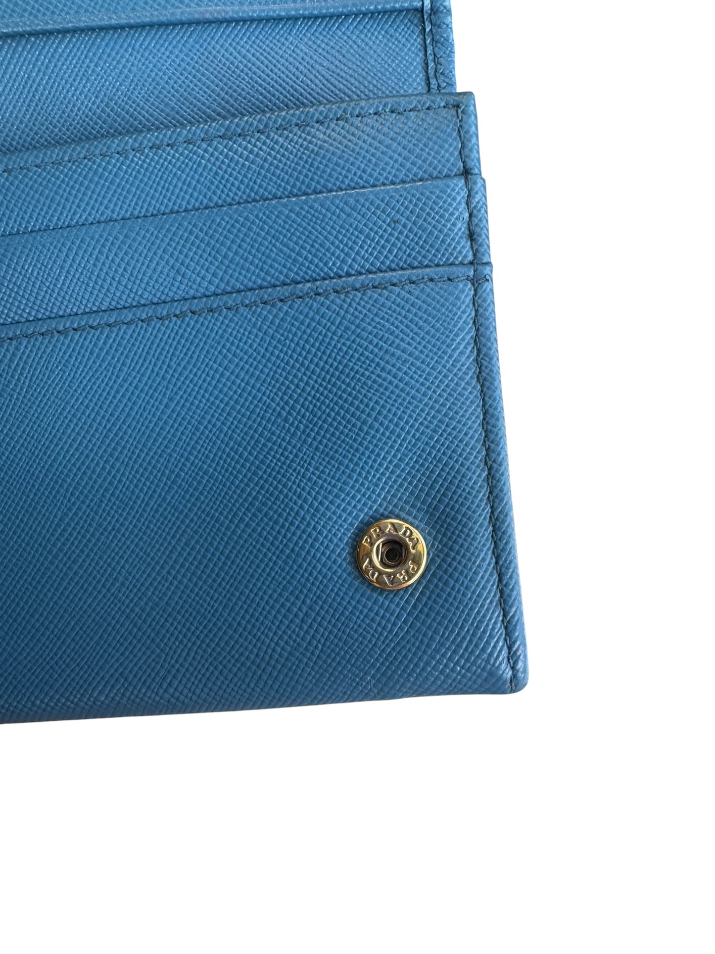 WA6👛 Prada Saffiano Leather Blue (included COA) Retail $995